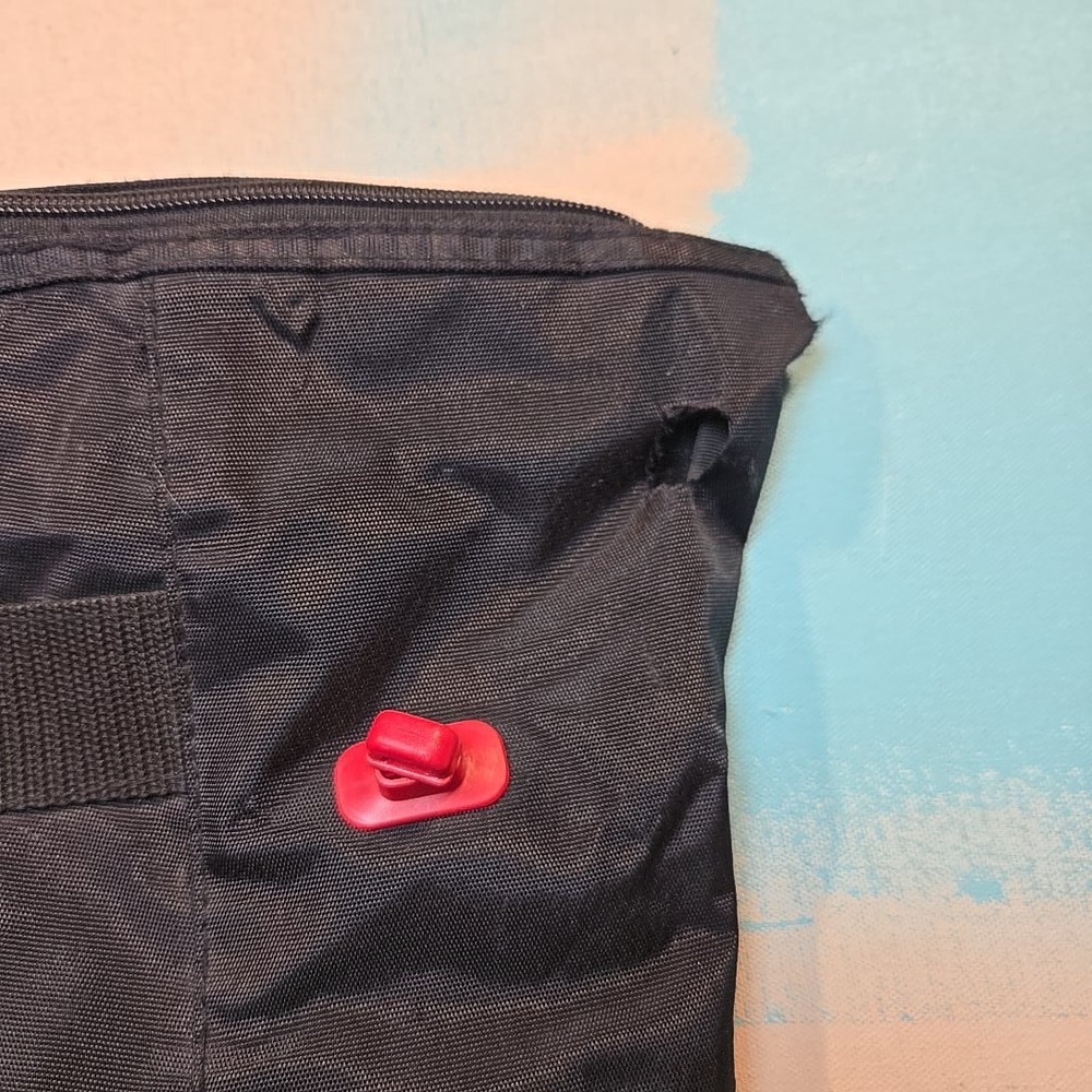 Vtg 1990s United Colors Of Benetton Nylon Duffel Black Logo Colorblock Pockets - Picture 9 of 16